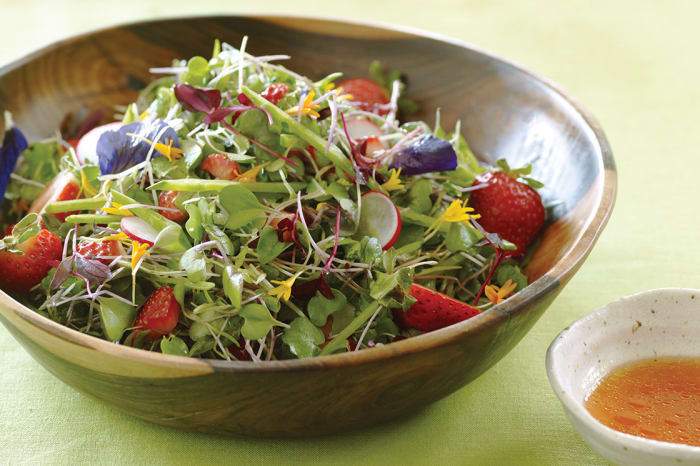 Microgreens Salad with Strawberry-Lime Vinaigrette